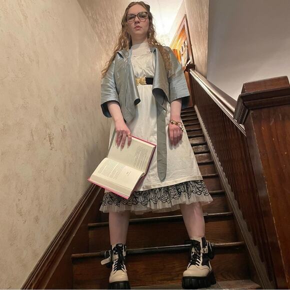 Talbots M 100% silk blazer metallic blue business casual - Picture 8 of 8